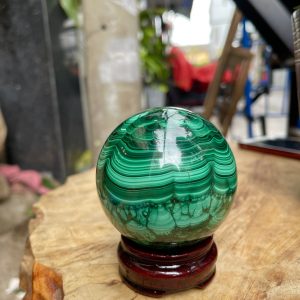 LÔNG CÔNG – ĐÁ MALACHITE – QUẢ CẦU ĐÁ LÔNG CÔNG – 0.730KG – ĐK : 7.3CM (MS : MLC04)